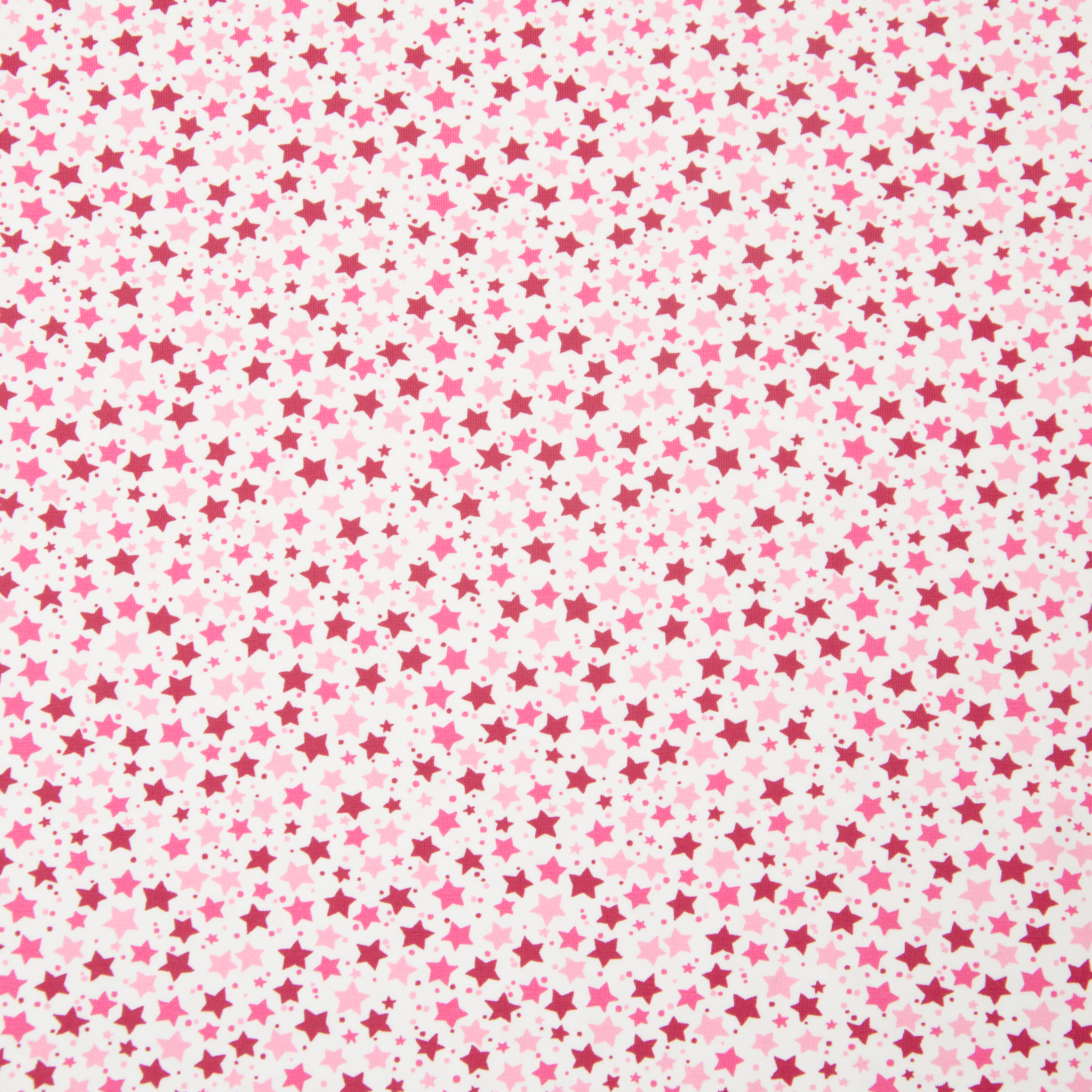 Jersey Stoff "New Star" rosa/pink Sterne auf natur 