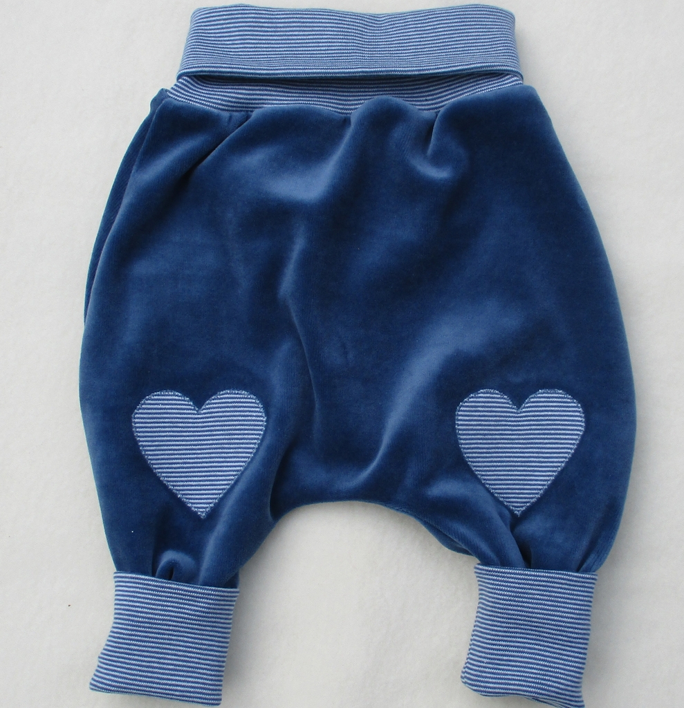 Jerseyhose für Babys ohne Tasche, Gr. 0- 12 Mon.,Nähset blaue Nicki